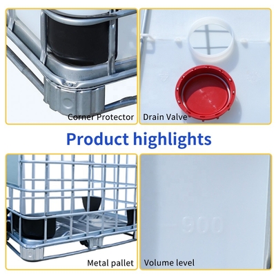 ISO9001 Quadrat IBC HDPE Chemikalienlager-Sammelbehälter 1.2*1*1.5m