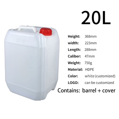 Weißes lichtdurchlässiges 41mm HDPE Jerry Can des Chemikalienlager-20 Liter