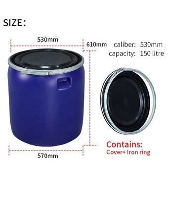 Rast blauer Plastik HDPE ISO9001 150L 530*70*610mm Nahrungsmittelniveau
