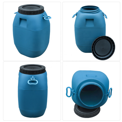 HDPE 60L Plastikbehälter-Trommel DES HDPE-100% blaue mit Deckel