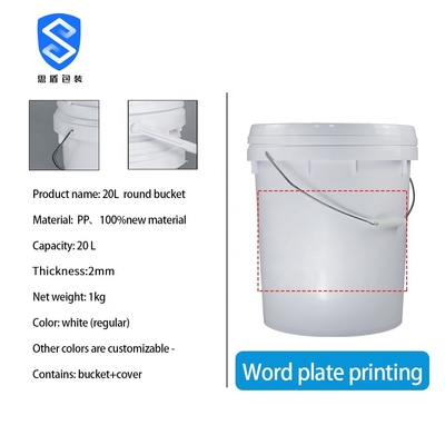 Wiederverwendbare 2.0mm 20 Liter-Farbeimer mit den Deckeln BPA frei