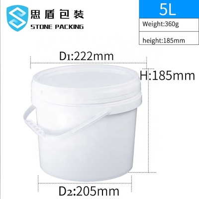 Weiße Chemikalie 5l Durchmessers 222mm pp. ringsum Plastikbehälter 360g