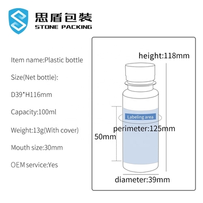HAUSTIER SIDUN 100ml Plastikflasche mit schraubverschluss 39*116mm
