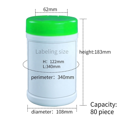 Jungfrau-Material HDPE Plastikfeuchtpflegetuch-Eimer 100% 80 Stücke