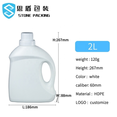 60mm Überwurfmutter HDPE leere Waschmittel-Flaschen 2kg 5kg