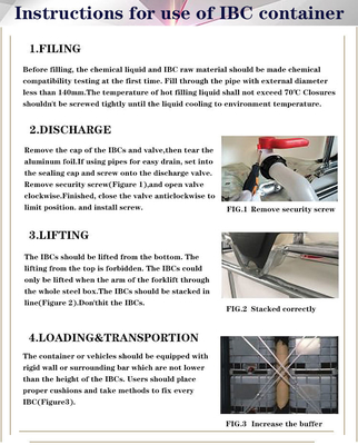 Weißes chemisches HDPE Behälter IBC 300 Gallonen-chemischer Totalisator